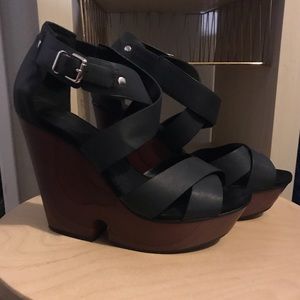 MANGO Chunky Wood Wedges - USA 7/EUR 38